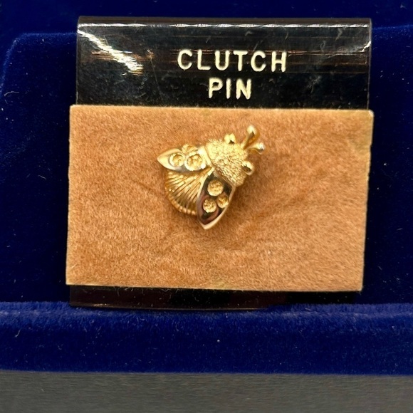 Jewelry - Vintage Gold Lady Bug Brooch Clutch Pin​​​